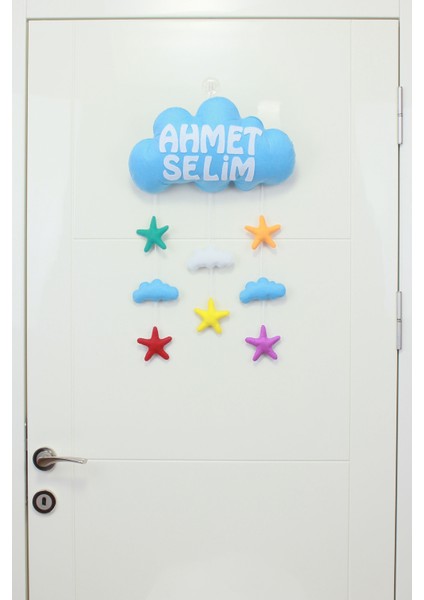 Ahmet Selim Isimli Bulutlu Bebek ve Hastane Odası Kapı Süsü