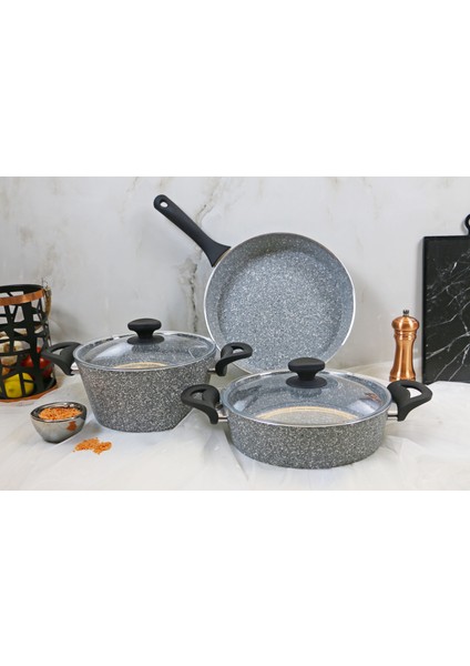 Eco Bio Granit 5 Parça Tencere Set-Jumbo