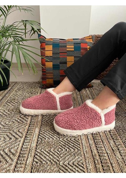 Ultra Hafif Rahat Panduf Kadın Ev Botu Ev Ayakkabısı Sıcak Tutan Kıvırcık