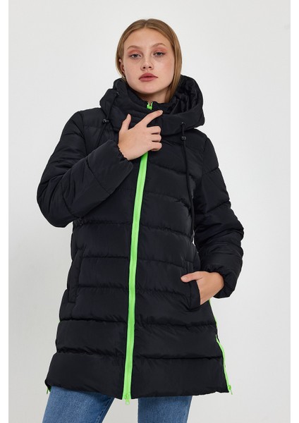 Kadın Benetton Kapüşonlu Şişme Mont Kaban modelleri