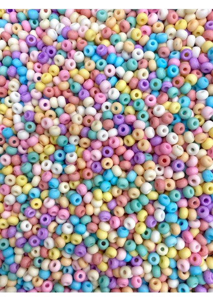 50GR Karışık Pastel Tonlu Mat Kum Boncuk, Cam Kum Boncuk,takı Yapım Boncuğu (50GR,~700 Adet) fiyatları