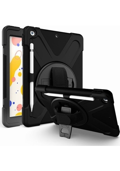 Apple ipad 9.7 2017 (5.nesil) Kılıf Yatay Standlı ve Askılı Military Amazing Defender Zırh Özellikli Kılıf (Model A1822,A1823) fiyatları