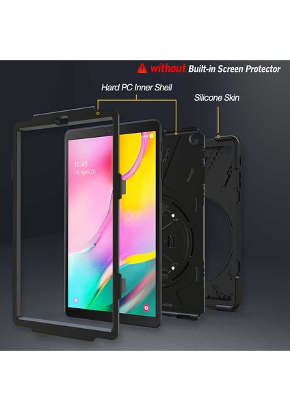 Apple Ipad Mini 4 Kılıf Yatay Standlı ve Askılı Military Amazing Defender Zırh Özellikli Kılıf (Model A1538,A1550)