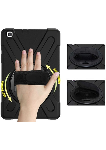 Samsung Galaxy Tab S5E T720 T725 T727 Kılıf Yatay Standlı ve Askılı Military Amazing Defender Zırh Özellikli Kılıf (Model SM-T720,T725,T727)