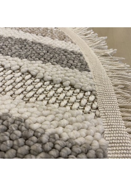 Motto Mot 02 Whıte Beıge Yuvarlak Halı 120*120 cm fiyatları