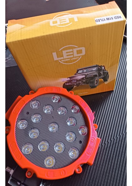 Off Road LED Projektör Spot Delici Cree 17LED 51W 6500K 1 Adet Araba LED Çubuk Worklight 51W Offroad Çalışma Işığı 12V 24V Sis Lambası Off Road 4x4 Kamyon Tekne Suv Atv 4 Için LED Traktör Spot Sis