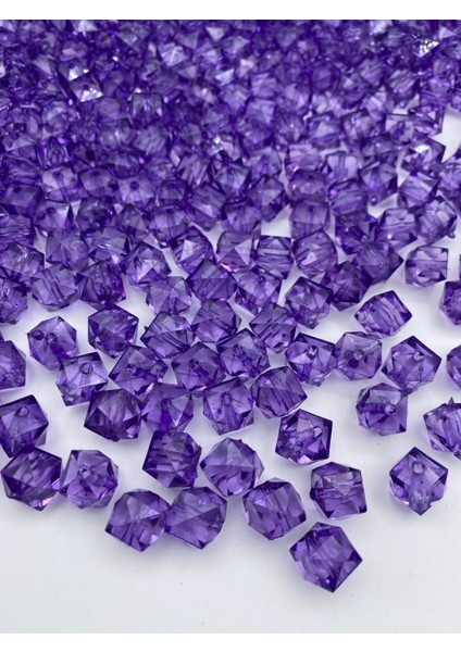 100GR 12MM Mor / Koyu Lila Renk Küp,kübik Model Akrilik Boncuk,takı,çanta Boncuğu (100GR,~110 Adet) modelleri