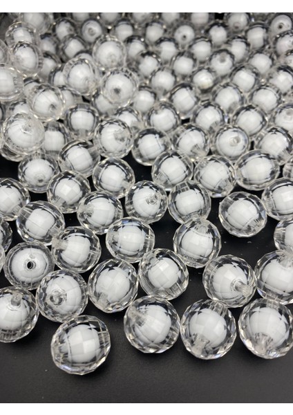 18MM Içi Boncuklu Şeffaf Akrilik Dünya Model Boncuk,takı,çanta Yapım Boncuğu (100GR,~30 Adet) modelleri