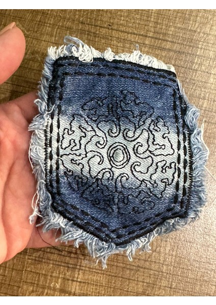 11X9 cm Kot Nakış Işleme Tiftikli Gömlek Cep Dikiş Aksesuarı