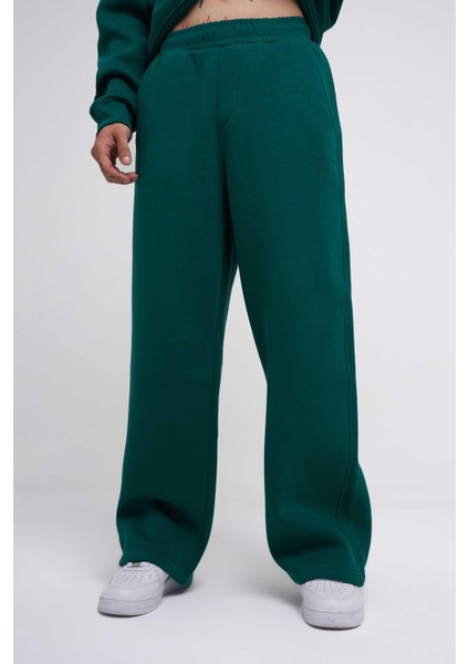 Erkek Baggy Oversize Petrol Yeşili Eşofman Altı
