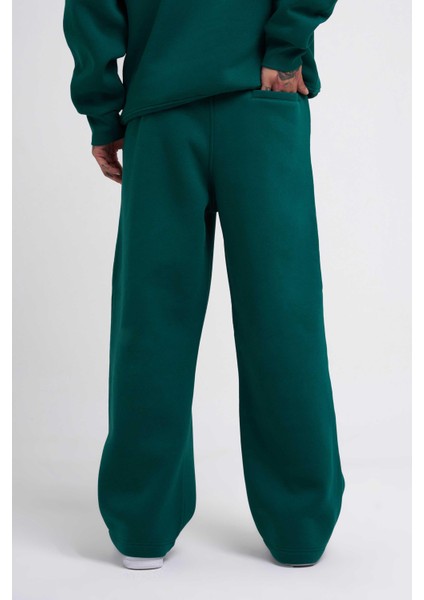 Erkek Baggy Oversize Petrol Yeşili Eşofman Altı