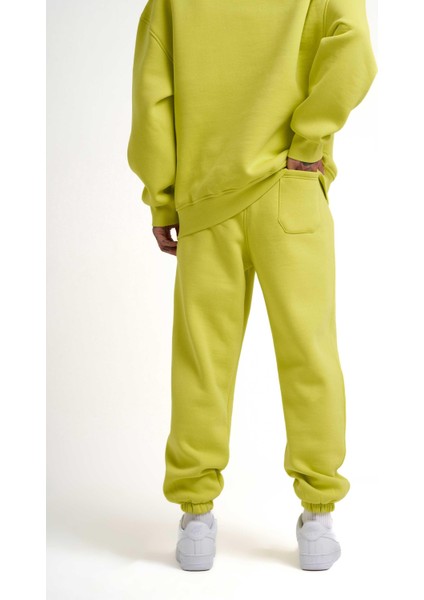 Erkek Basic Jogger Relaxed Neon Sarı Eşofman Altı