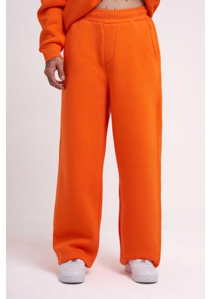 Erkek Baggy Oversize Turuncu Eşofman Altı