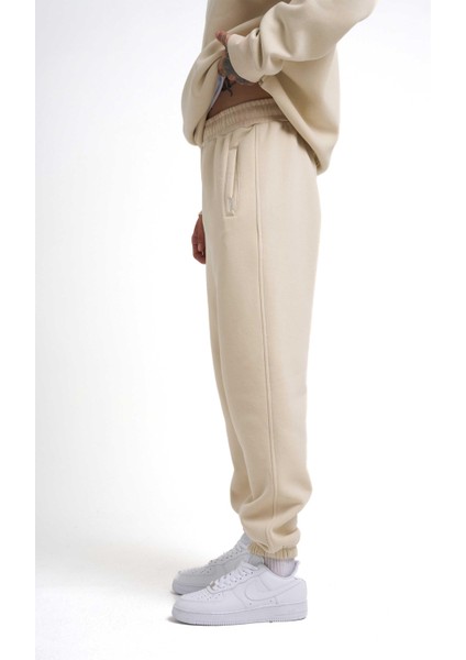 Erkek Basic Jogger Relaxed Açık Bej Eşofman Altı