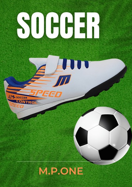 Kidessa 1753-1368 Bantlı Çocuk Halı Saha Futbol Ayakkabısı - NKT01753-BEYAZ-31