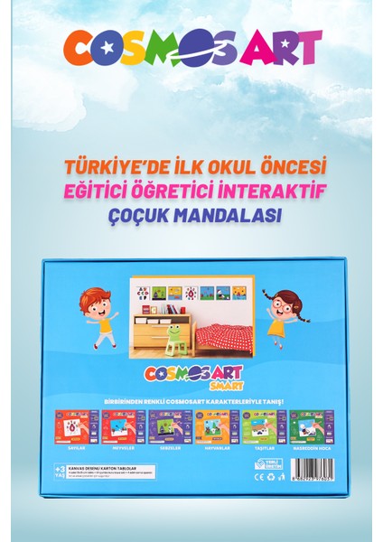 Çocuklar Için 4’lü 15 x 15 cm cm Interaktif Karton Kanvas Mandala – 6’lı Jumbo Kalem Hediyeli indirimleri
