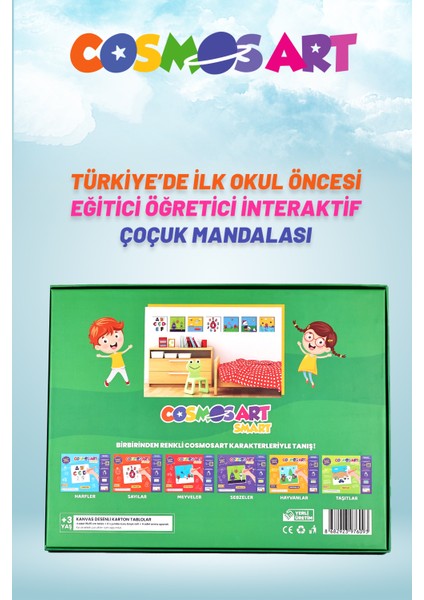 Çocuklar Için 4’lü 15 x 15 cm cm Interaktif Karton Kanvas Mandala – 6’lı Jumbo Kalem Hediyeli modelleri