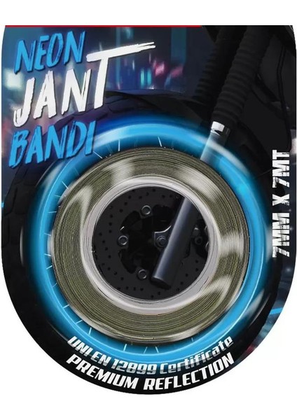 Mavi Neon Jant Bandı 7mm x 7mt
