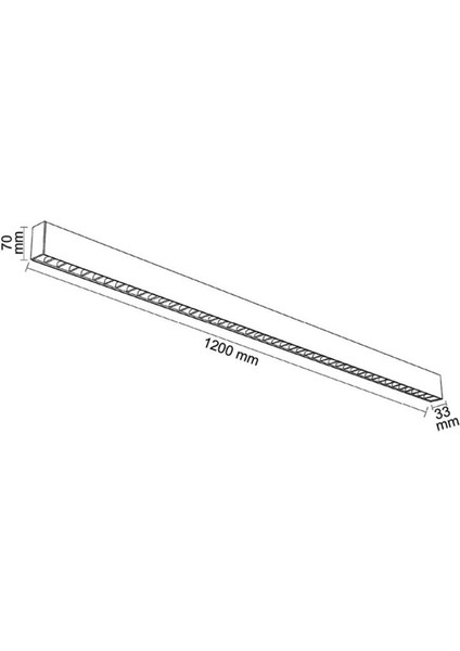 120 cm Siyah Kompakt Lensli Linear Armatür