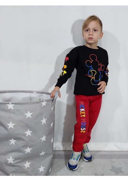 Erkek Çocuk Mickey Mouse Modelli 3 Ip Şardonlu Eşofman Takımı