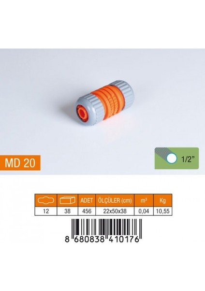 1/2 Lüx Hortum Eki MD20