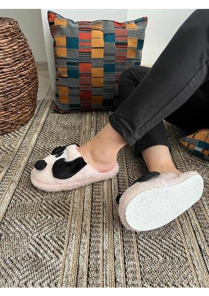 Bayan Sessiz Taban Köpekli Peluş Pofuduk Günlük Giyilebilir Ev Terliği Bohça Çeyiz