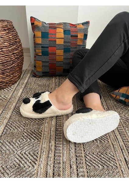 Bayan Sessiz Taban Köpekli Peluş Pofuduk Günlük Giyilebilir Ev Terliği Bohça Çeyiz