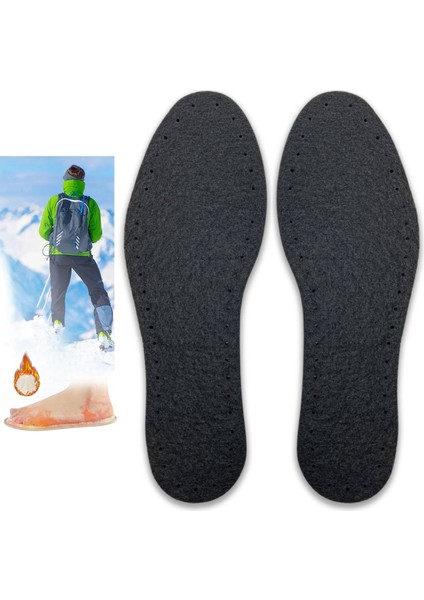 Kışlık Termal Yün Keçe Tabanlık, Sıcak Tutan Kalın Ayakkabı Tabanı Keçesi Asker Polis Bot Tabanı