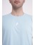 Şimşek Nakışlı Bisiklet Yaka Açık Mavi Tshirt 3