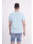 Şimşek Nakışlı Bisiklet Yaka Açık Mavi Tshirt 5
