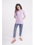 Çapa Nakışlı Bisiklet Yaka Lila Unisex T-Shirt 2