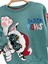 Çocuk Yeni Yıl Gözlük Nakış Detaylı Paw Noel Baskılı Pastel Yeşil Ton Sweatshirt Unisex 2