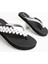 Kadın Siyah Gümüş Taşlı Rahat Parmak Arası Acıtmaz Terlik Flip Flops 2