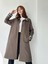 Ekose Yaka İngiliz Stili Tasarım Trenchcoat Kadın Hâkî 5