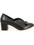 Siyah Kalın Topuk Fiyonklu Stiletto(5cm) 2