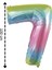 Gökkuşağı Renkli Folyo Balon 7 Rakamı Helyum Balon 100 cm 1