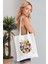 Looney Tunes Model Baskılı Günlük Kullanım Özel Baskı Bez Omuz Çantası Hediyelik Tote Bag 3