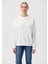 Kadın Bisiklet Yaka Beyaz Basic Sweatshirt 1610198-70057 3