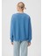 Kadın Bisiklet Yaka Mavi Basic Sweatshirt 1610198-70885 4