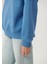 Kadın Bisiklet Yaka Mavi Basic Sweatshirt 1610198-70885 5