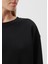 Kadın Bisiklet Yaka Siyah Basic Sweatshirt 1610198-900 6