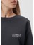 Kadın Mavi Logo Baskılı Gri Sweatshirt 1611656-82185 5