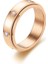 Moda Titanyum Çelik Yüzük 6mm Pembe Altın 7 Pırlanta (Yurt Dışından) 1