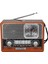 Nostaljik Radyo Fm Ahşap Görünümlü Bluetooth Hoparlör Ahşap Renk Vintage Saatli Işıklı USB Sd 1
