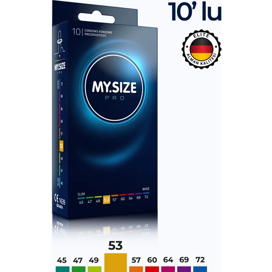 Mysize Pro Prezervatif - Ultra İnce - 10'lu - 53 Beden
