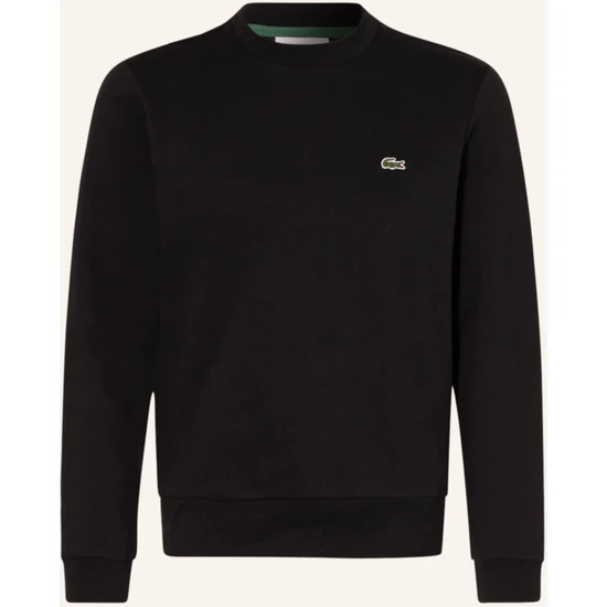 Lacoste Siyah Klasik Fit Erkek Bisiklet Yaka Sweatshirt