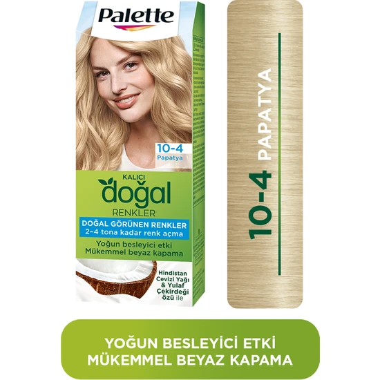 Palette Kalıcı Doğal Renkler 10-4 Papatya Saç Boyası Hindistan Cevizi Yağı & Yulaf Çekirdeği Özü ile