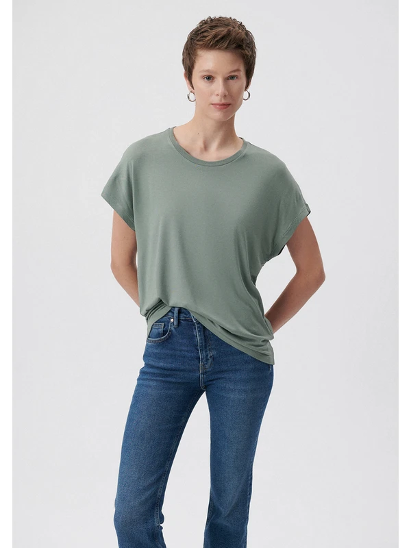 Mavi Kadın Yeşil Basic Tişört 1611649-71841