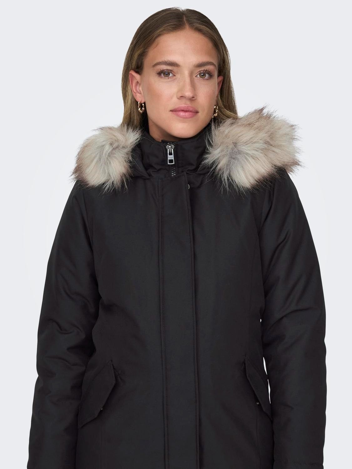 Only Bayan Uzun Mont Kapüşonlu Parka 15300633 görsel 4
