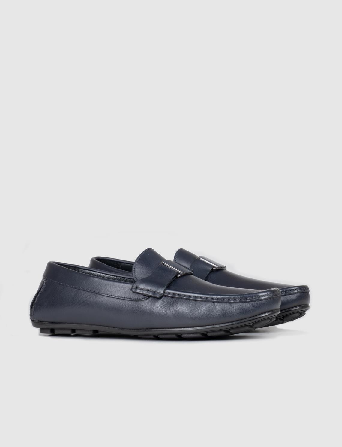 Cabani Özel Tasarım Blue Comfort Erkek Deri Loafer Ayakkabı 010M8332 Lacivert görsel 2